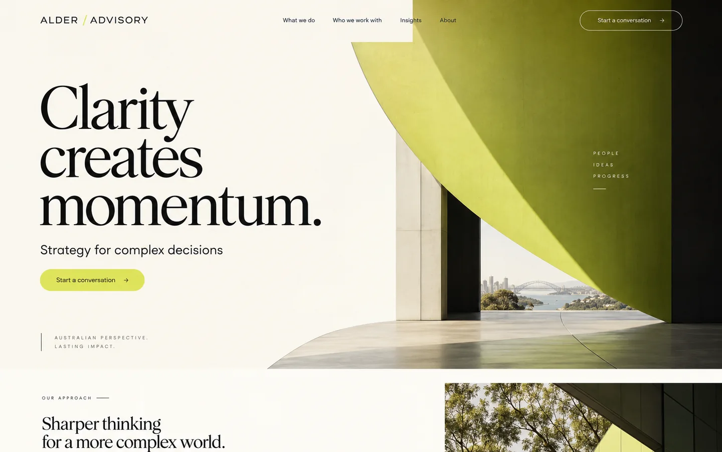 Alder Advisory, a premium consultancy website concept